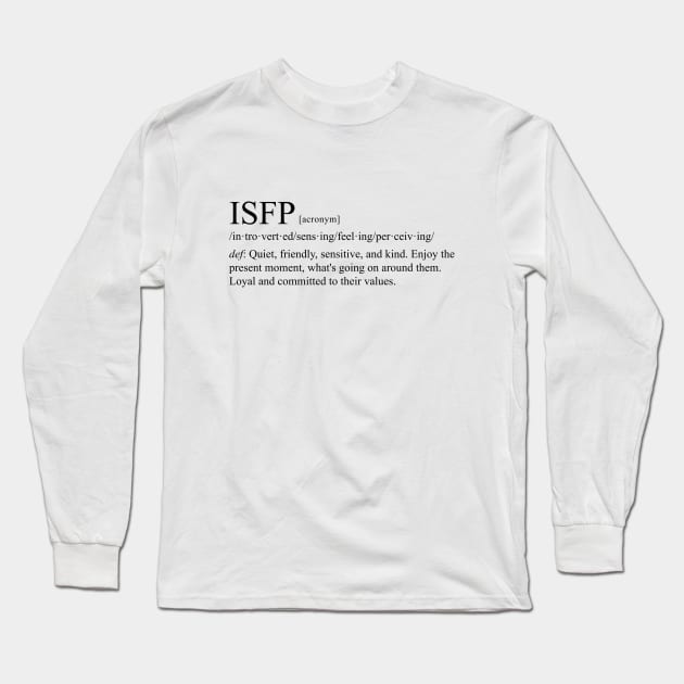 ISFP Personality (Dictionary Style) Light Long Sleeve T-Shirt by personalitysecret